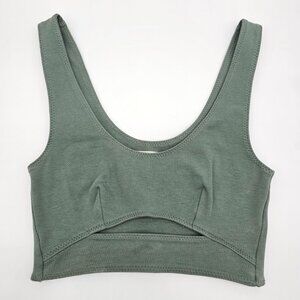 Aritzia Wilfred Free Shannon Cut Out Bra Top, XS. Sage Green. NEW